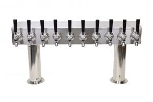 759NR-10SS Ten Faucet Pass Through Tower with 3" Round Bases - NON NSF with S/S Faucets and Shanks 