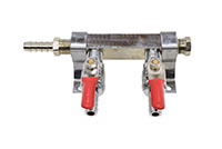 <!--Two Way Plated Brass Air Manifold with No Safety-->