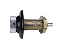 2-7/8 Inch (in) Length and 3/16 Inch (in) Bore Plated Barbed Nipple Complete Shank with Black Plastic Flange