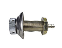 2-7/8 Inch (in) Length and 3/16 Inch (in) Bore Plated Barbed Nipple Complete Shank with Stainless Steel Flange