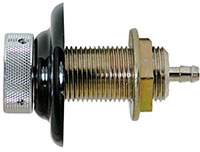 3 Inch (in) Length and 3/16 Inch (in) Bore Plated Barbed Nipple Complete Shank with Black Plastic Flange