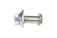 3 Inch (in) Length and 3/16 Inch (in) Bore Plated Brass Complete Shank with Stainless Steel Flange