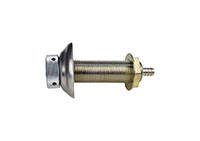 <!--3-5/8 Inch (in) Length and 1/4 Inch (in) Bore Plated Nipple Shank with Stainless Steel Flange-->