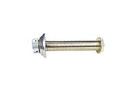 5-1/8 Inch (in) Length and 3/16 Inch (in) Bore Plated Brass Complete Shank with Stainless Steel Flange