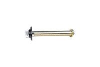 12 Inch (in) Length and 3/16 Inch (in) Bore Plated Brass Complete Shank with Black Plastic Flange