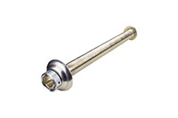 14 Inch (in) Length and 3/16 Inch (in) Bore Plated Brass Complete Shank with Stainless Steel Flange