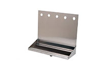8 Inch (in) Width and 24 Inch (in) Length Wall Mount Tray with 5 Faucet Holes