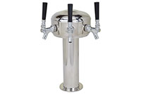 3 Faucet Chrome Plated Glycol Ready Mini Mushroom Tower - 2