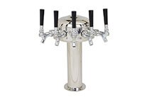 5 Faucet Chrome Plated Glycol Ready Mini Mushroom Tower - 2