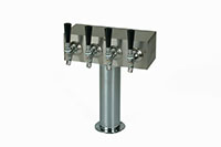 <!--600 Series 4 Faucet Glycol Ready National Sanitation Foundation (NSF) Listed T-Tower with Stainless Steel Faucets, Shanks, and 3 Inch (in) Round Base-->