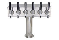 700 Series 6 Faucet Glycol Ready National Sanitation Foundation (NSF) Listed T-Tower with Stainless Steel Faucets, Shanks, and 3 Inch (in) Round Base