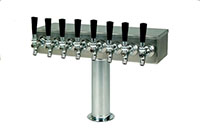 700 Series 8 Faucet Glycol Ready T-Tower with 3 Inch (in) Round Base and Stainless Steel Faucet and Shank