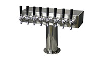 <!--700 Series 8 Faucet Glycol Ready National Sanitation Foundation (NSF) Listed T-Tower with Stainless Steel Faucets, Shanks, and 4 Inch (in) Round Base-->