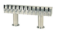 700 Series 12 Faucet Air Cooled Stainless Steel Pass-Thru Double Pedestal Draft Tower with 4 Inch (in) Round Bases (0759NR-12-4)
