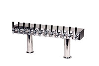 700 Series 12 Faucet Air Cooled Stainless Steel Pass-Thru Double Pedestal Draft Tower with 3 Inch (in) Round Bases