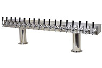 700 Series 18 Faucet Glycol Ready Glycol Ready Stainless Steel Pass-Thru Double Pedestal Draft Tower with 4 Inch (in) Round Bases (0759NRG-18-4)
