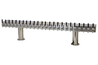 700 Series 24 Faucet Air Cooled Pass-Thru Double Pedestal Draft Tower with 304 Stainless Steel Faucets, Shanks, and 4 Inch (in) Round Bases (0759R-24-4SS)