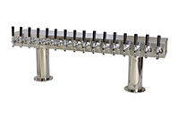 700 Series 16 Faucet Glycol Ready Glycol Ready Pass-Thru Double Pedestal Draft Tower with 304 Stainless Steel Faucets, Shanks, and 4 Inch (in) Round Bases (0759RG-16-4SS)