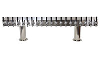 700 Series 20 Faucet Glycol Ready Pass-Thru Double Pedestal Draft Tower with 304 Stainless Steel Faucets, Shanks, and 4 Inch (in) Round Bases (0759RG-20-4SS)