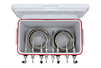 <!--70 Feet (ft) Length and 48 Quarts (qt) Capacity Four Faucet Bartender Style Box with Stainless Steel Contact-->