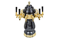 6 Faucet Black Marble Mushroom Ceramic Tower (0884B-6)