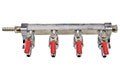 <!--Four Way Plated Brass Air Manifold with No Safety-->