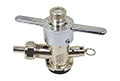 Wing Handle Coupler for “D” Systems Plated Brass Body with Metal Handle