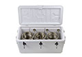 100 Quarts (qt) Capacity Three Faucet Marine Extreme Cooler with Plated Brass Contact