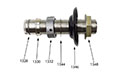 10 Inch (in) Length and 3/16 Inch (in) Bore Plated Brass Complete Shank with Black Plastic Flange - 2