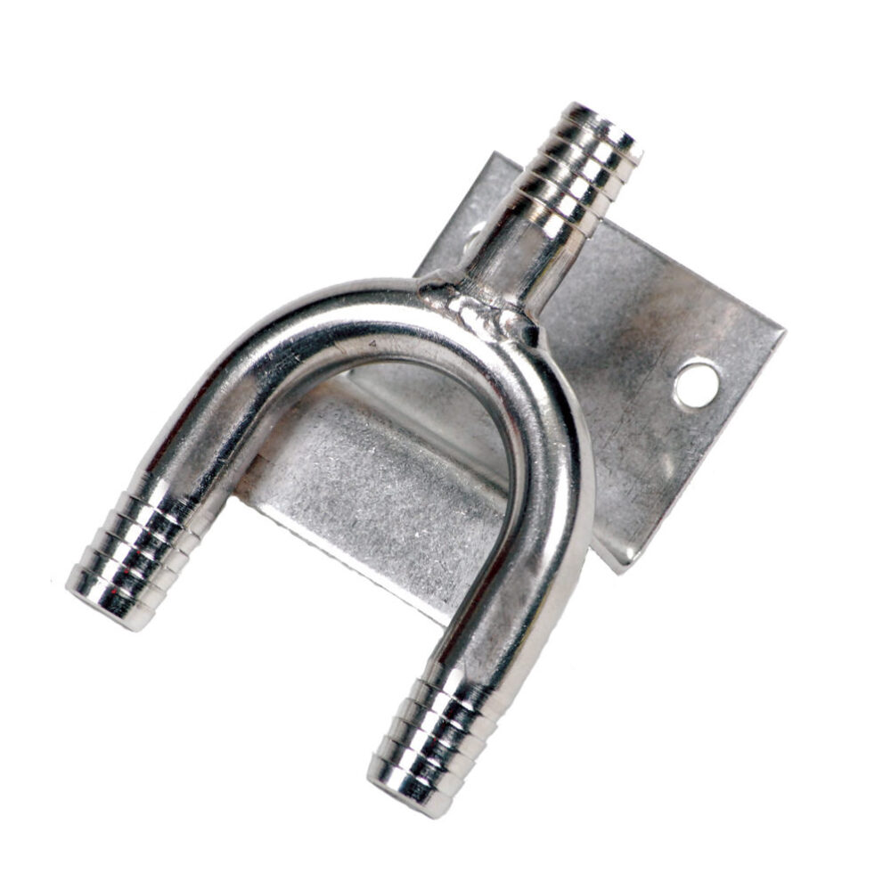133-H Stainless Steel Wall Bracket with Three 3/8" Barbs
