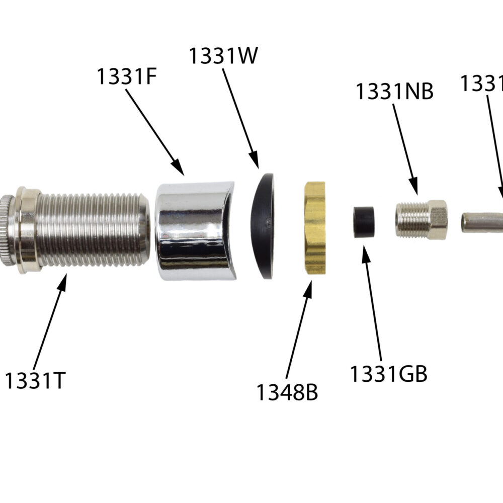 1331CT Complete Shank Assembly - 1/4" Bore - 1/4" Elbow