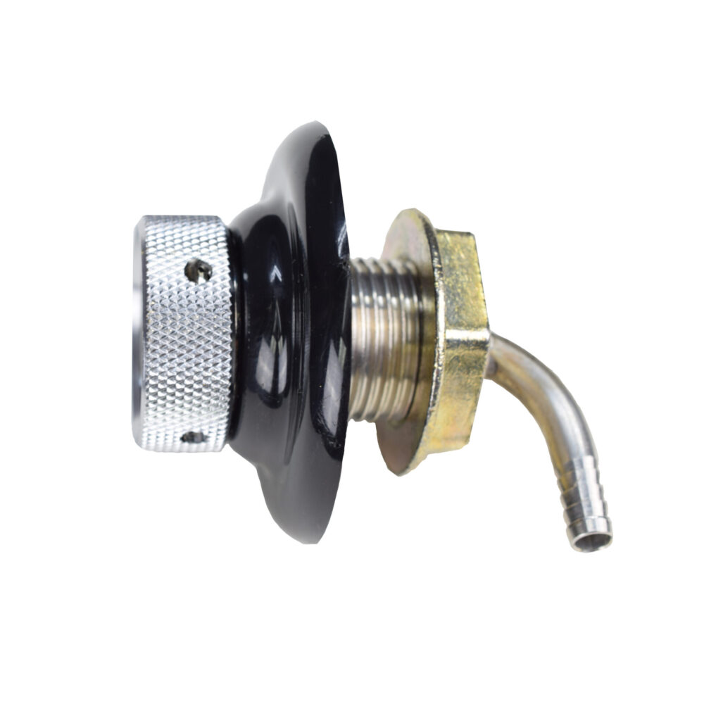 1331CXS Complete Stainless Steel Shank with 3/16" Barbed Elbow and Black Plastic Flange