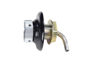 1331CXSA Complete Stainless Steel Shank with 1/4" Barbed Elbow and Black Plastic Flange 