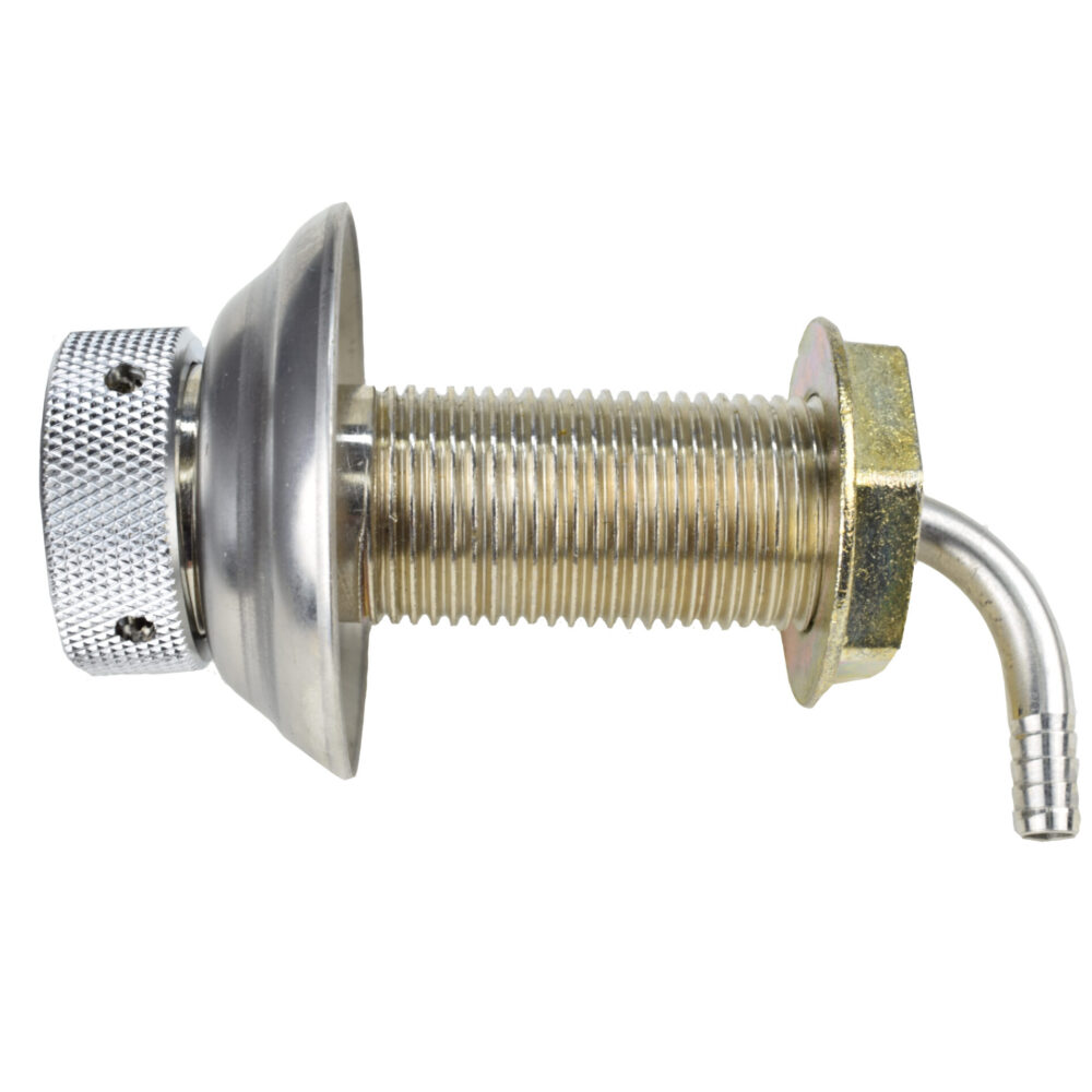 1333CFXSA Complete Stainless Steel Shank with 1/4" Barbed Elbow and Stainless Steel Flange