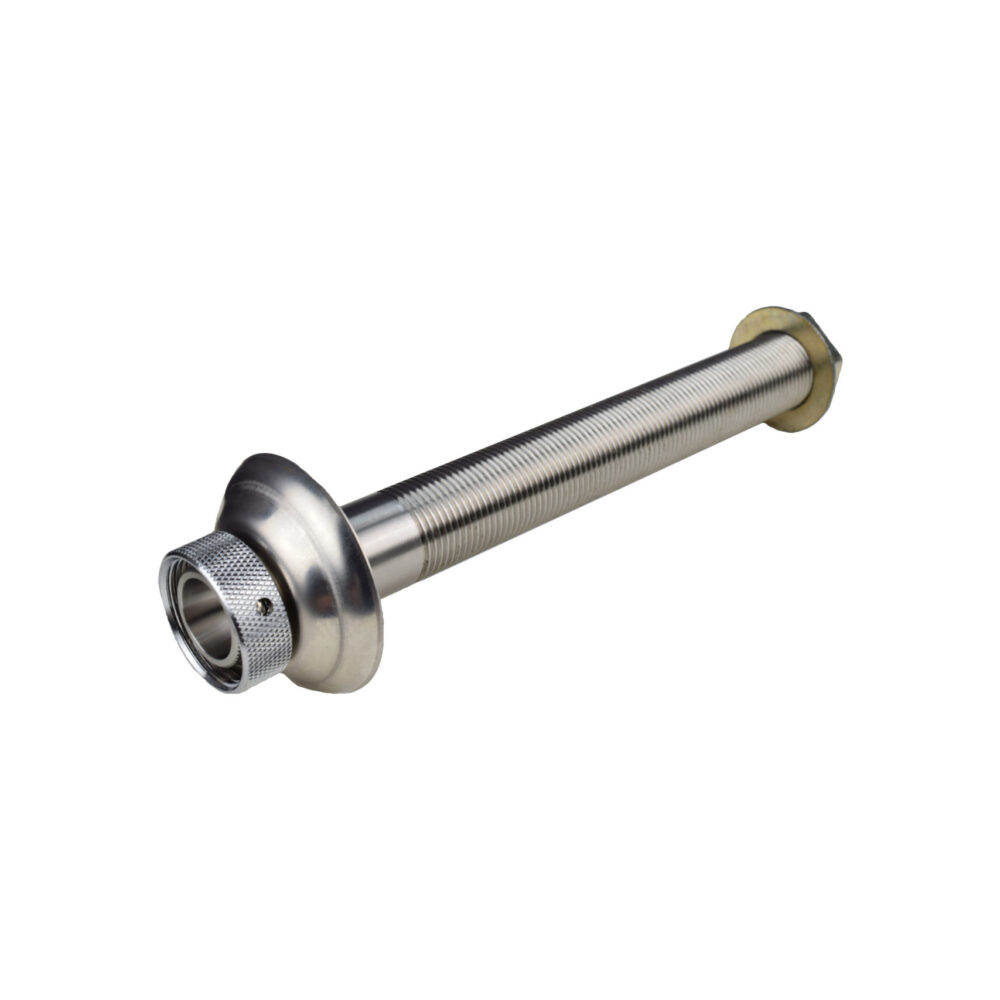 1338CFX Stainless Steel Shank with Stainless Steel Flange - 1/4" Bore - 8" Long