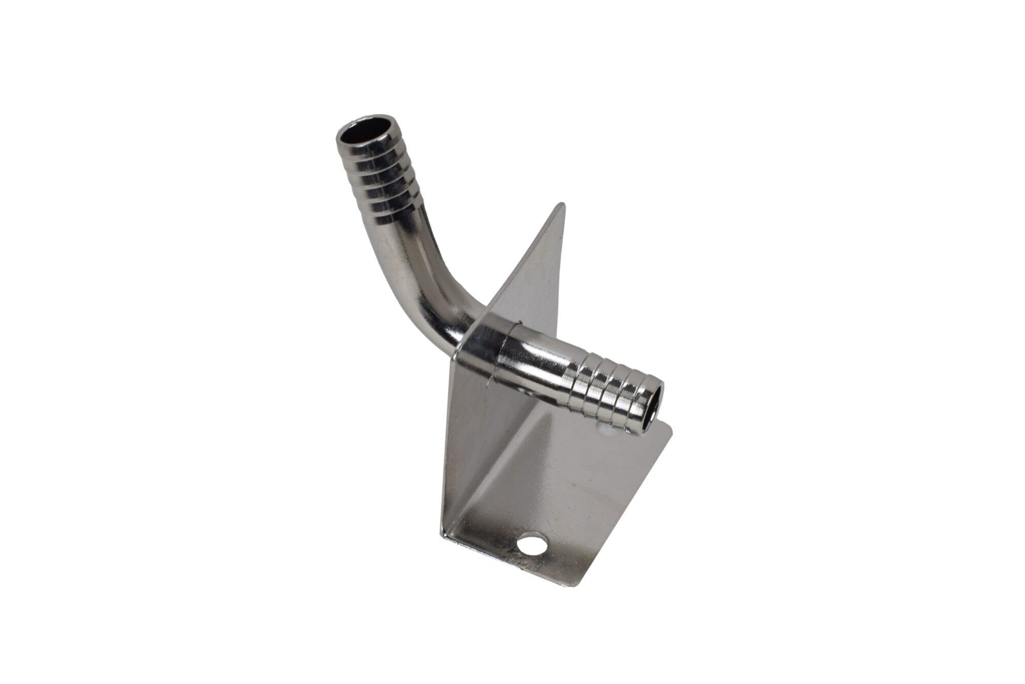 271-H Stainless Steel Wall Bracket with 3/8" Hose Barbs - Angled