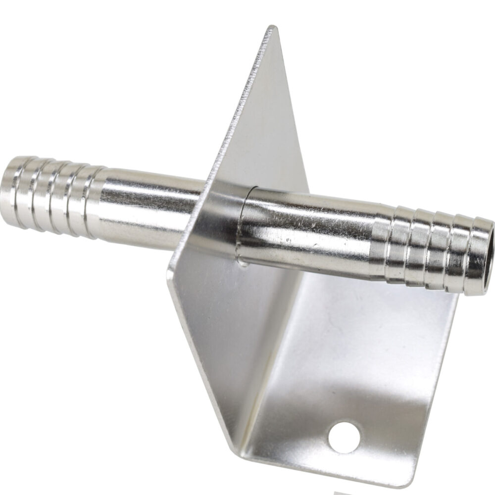 271-HS Stainless Steel Wall Bracket with 3/8" Hose Barbs - Straight