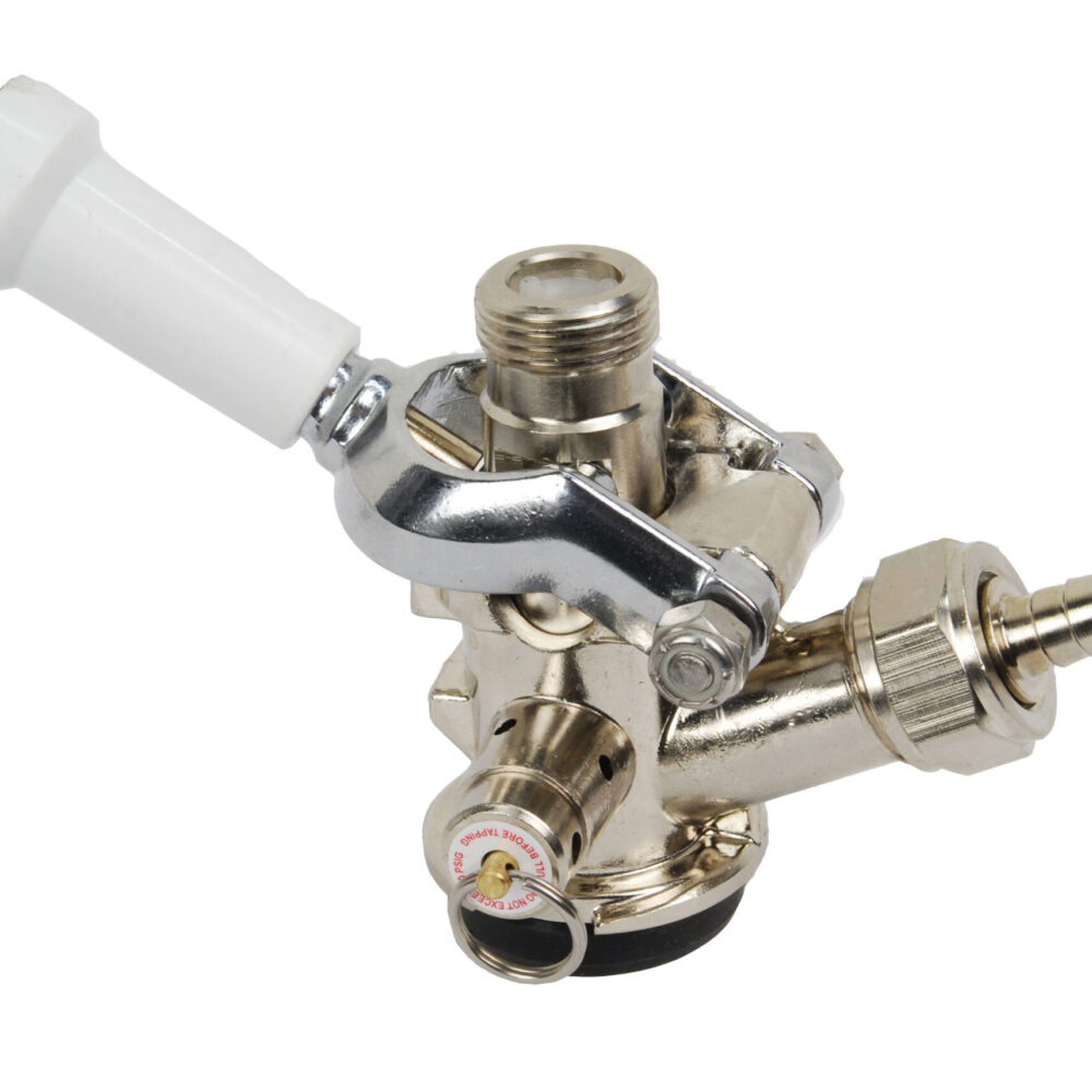 55S-1 Keg Coupler with Plated Body and Probe and Your Choice of Colored Handle - "D" System