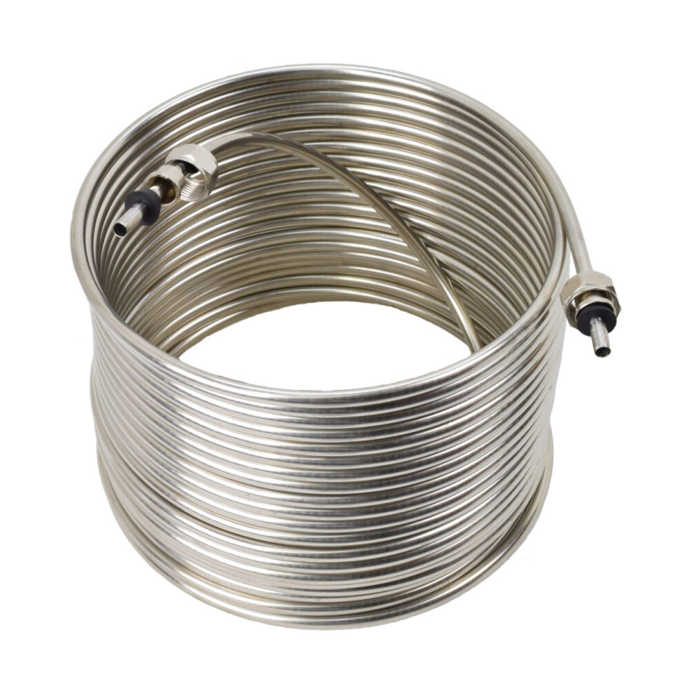 61-50L Stainless Steel Coil - 50' of 5/16" ID Coil - Incoming on the Left