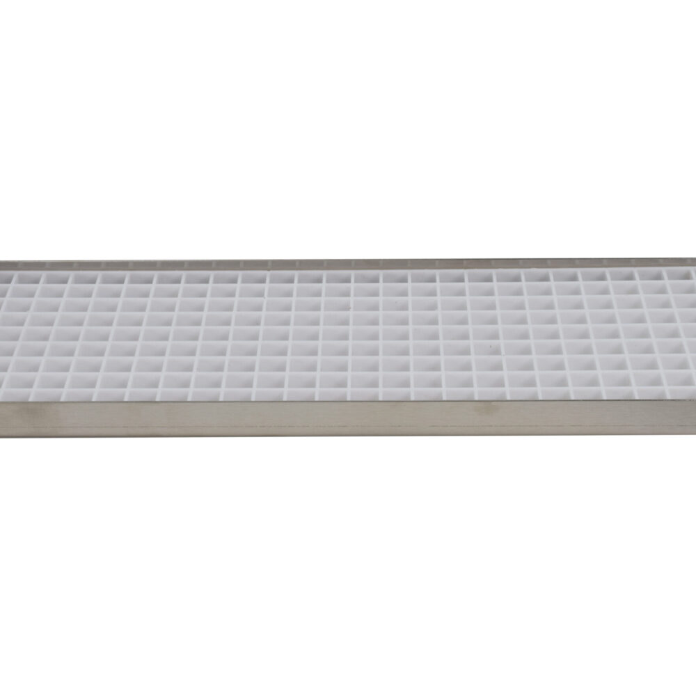 615 Stainless Steel Counter Top Tray with Plastic Grid - No Drain - 15"L x 5 3/8"W x 3/4"D