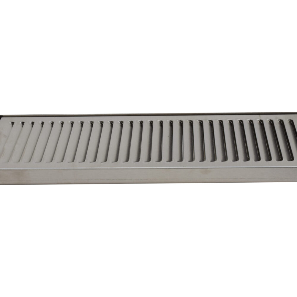 615LM-30 Stainless Steel Counter Top Tray with Stainless Steel Grid - No Drain - 30"L x 5 3/8"W x 3/4"D
