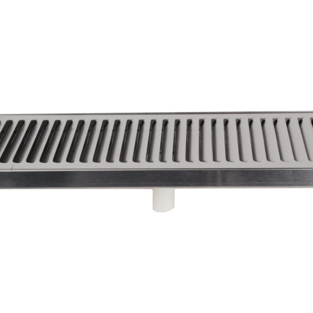 616LM-30 Stainless Steel Counter Top Tray with Drain and Stainless Steel Grid- 30"L x 5 3/8"W x 3/4"D