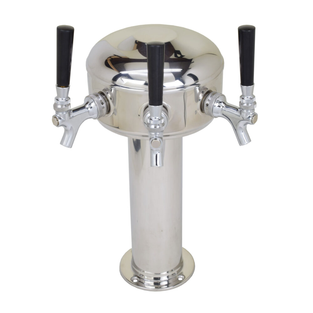 626C-3SSW Three Faucet Mini Mushroom Tower with 304 SS Faucets, Shanks and 5' of 1/4" barrier poly line