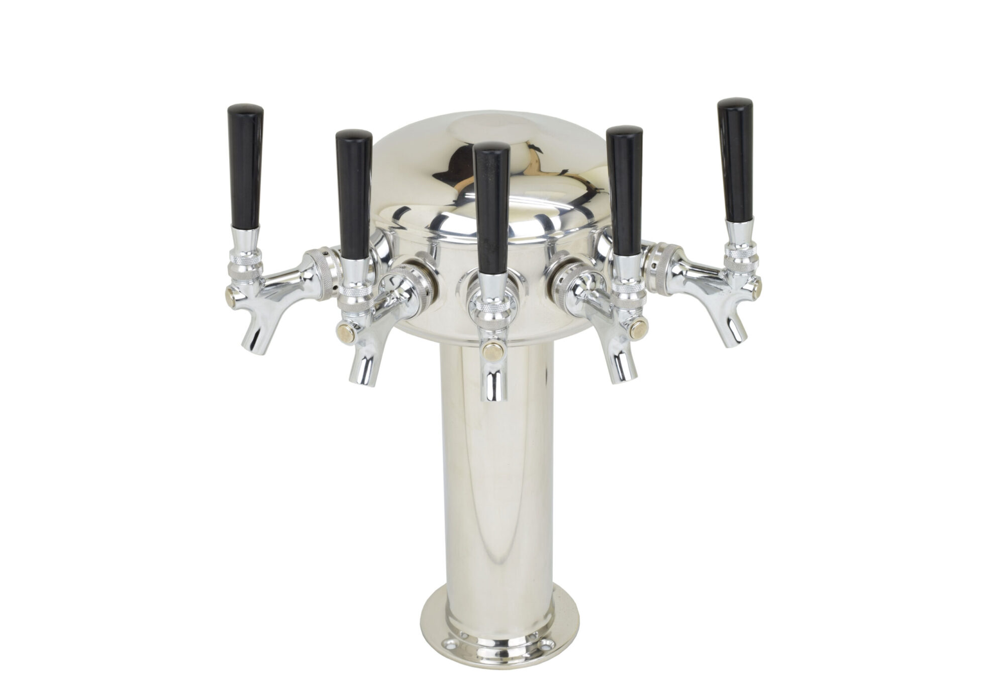 626C-5SSW Five Faucet Mini Mushroom Tower with 304 SS Faucets, Shanks and 5' of 1/4" Barrier Poly Line