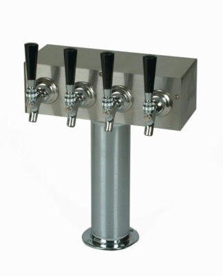 634RG Four Faucet T Tower with 3" Round Base - Glycol Ready
