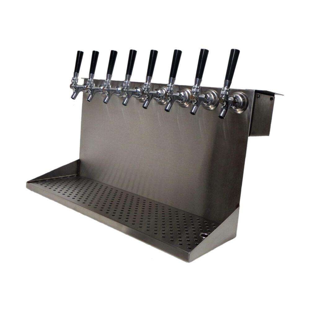 688-8A Eight Faucet Under Bar Dispensing Tower - 24" L x 14" H x 8" W Drip Tray - Access For Lines Out the Back or Bottom