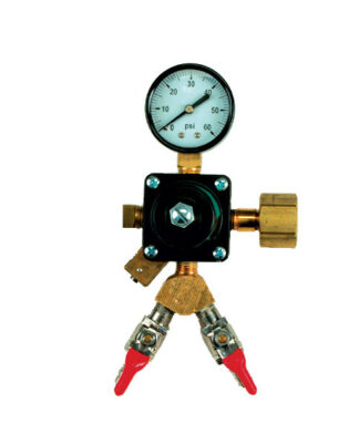 709-2 CO2 Regulator with Single Gauge and Two Check-Valve Air Cocks