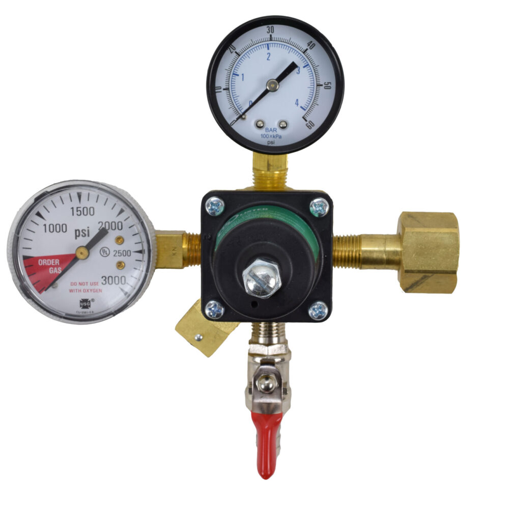 710-I CO2 Regulator with Double Gauges, Check-Valve Air Cock and O-Ring Stem