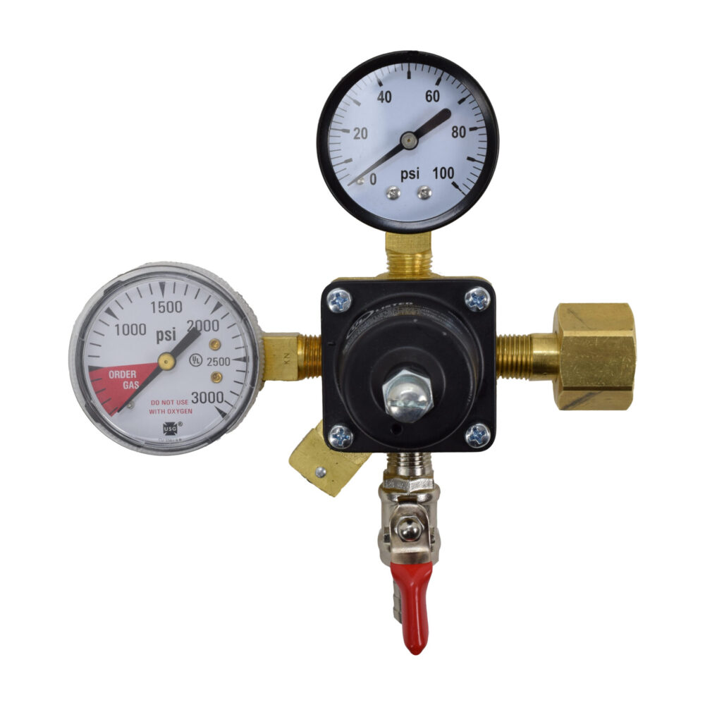 710H High Pressure CO2 Regulator with 100 PSI Gauge and Check Valve Air Cock