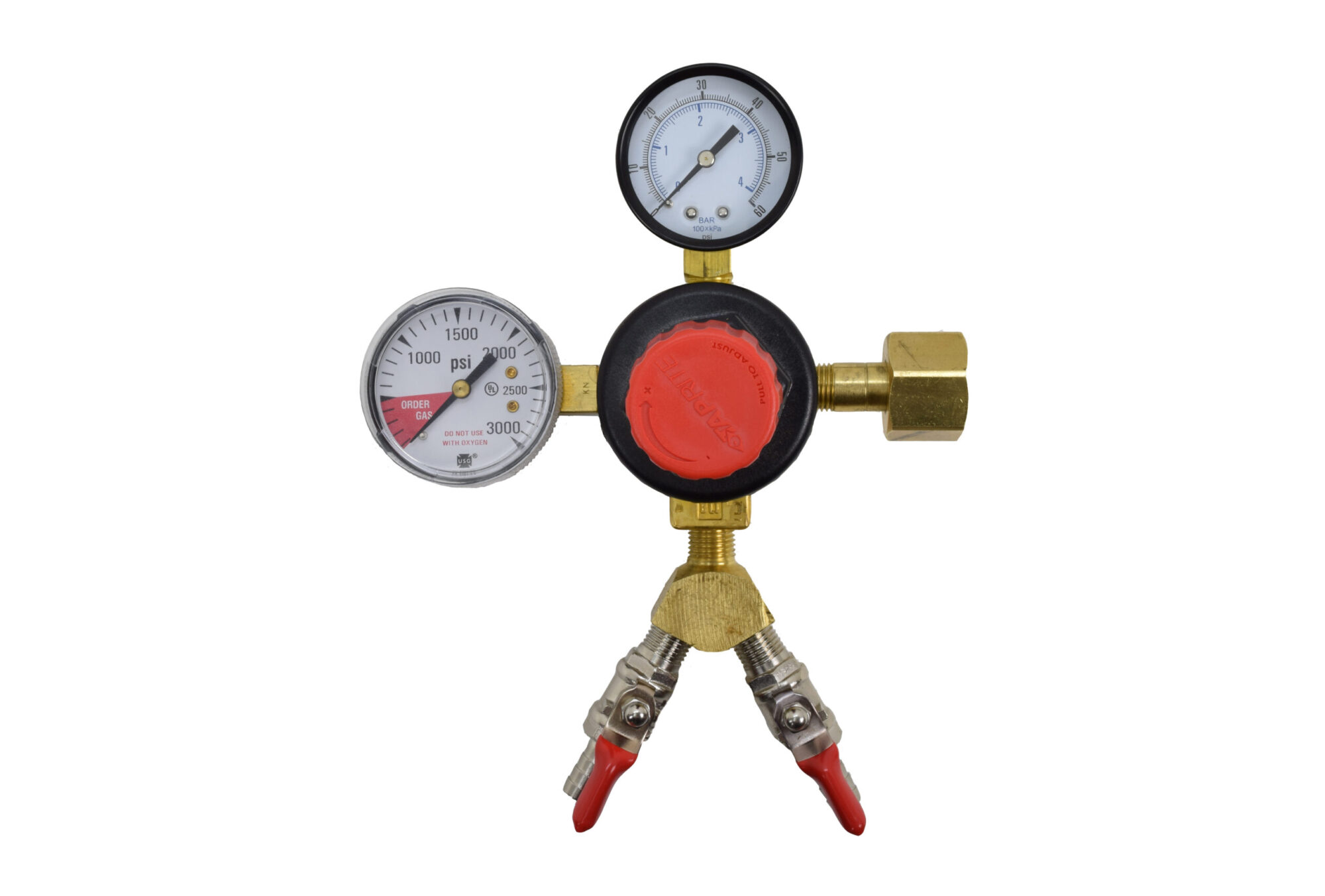 710T-2 Primary CO2 Regulator with Two Gauges and Two Air Cocks